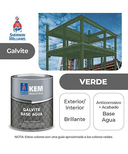 PINTURA GALVITE BASE AGUA PARA METAL BRILLANTE VERDE GALON SHERWIN B50GSA2-1