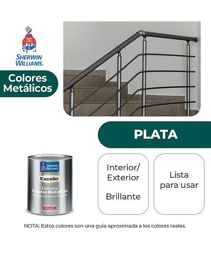EXCELLO INT. Y EXT. ESMALTE METÁLICO PLATA 1/4 SHERWIN B4SSA2-1/4