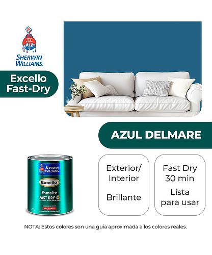 EXCELLO INT. Y EXT. BRILLO ESMALTE AZUL DELMARE 1/4 SHERWIN B4LSA13-1/4