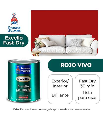EXCELLO INT. Y EXT. BRILLO ESMALTE ROJO VIVO GALON SHERWIN B4RSA6-1