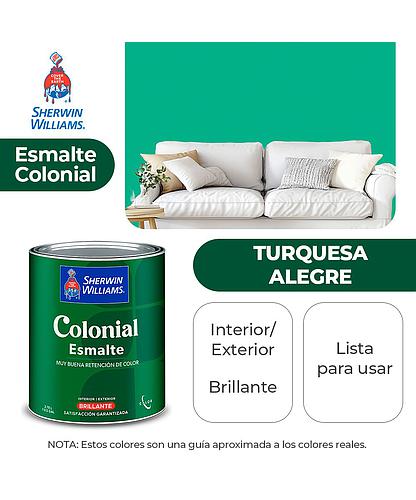 COLONIAL STYLE INT. Y EXT. BRILLO ESMALTE TURQUESA ALEGRE GALON SHERWIN B82GSA17-1