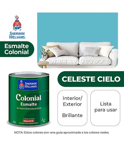 COLONIAL STYLE INT. Y EXT. BRILLO ESMALTE CELESTE CIELO GALON SHERWIN B82LSA14-1