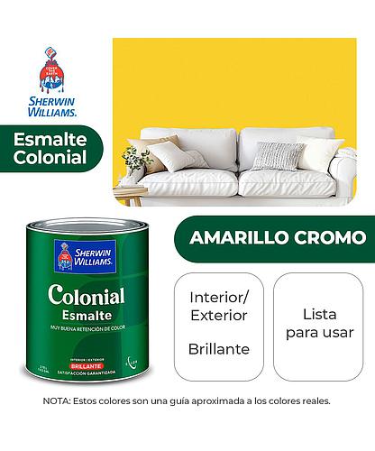 COLONIAL STYLE INT. Y EXT. BRILLO ESMALTE AMARILLO CROMO GALON SHERWIN B82YSA12-1