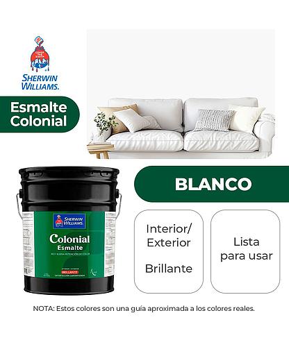COLONIAL STYLE INT. Y EXT. BRILLO ESMALTE BLANCO CUBETA SHERWIN B82WSA1-5