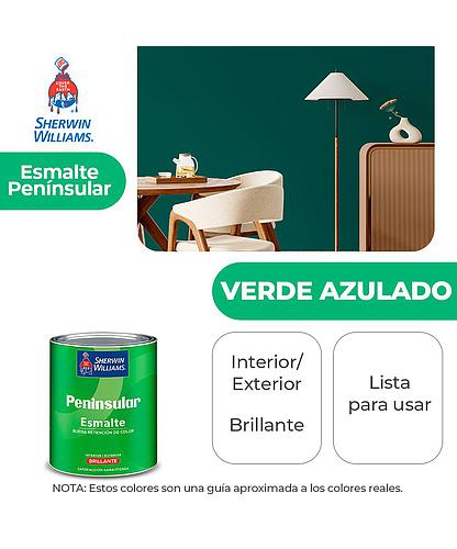 PENINSULAR INT. Y EXT. BRILLO ESMALTE VERDE AZULADO 1/4 SHERWIN K58LSA11-1/4