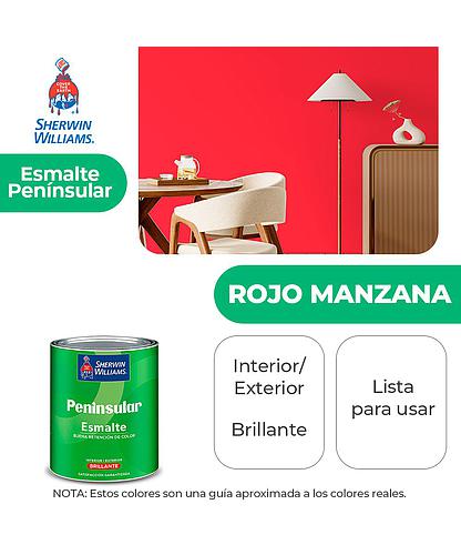 PENINSULAR INT. Y EXT. BRILLO ESMALTE ROJO MANZANA 1/4 SHERWIN K58RSA13-1/4