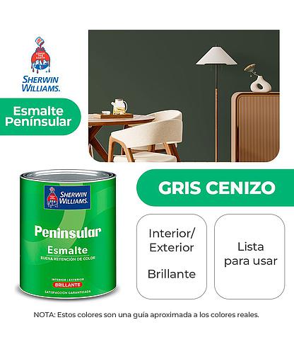 PENINSULAR INT. Y EXT. BRILLO ESMALTE GRIS CENIZO GALON SHERWIN K58ASA6-1
