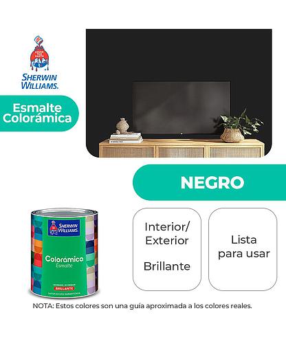 COLORAMICA INT. Y EXT. BRILLO ESMALTE NEGRO 1/4 SHERWIN Y82BSA1-1/4
