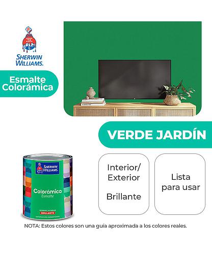 COLORAMICA INT. Y EXT. BRILLO ESMALTE VERDE JARDIN 1/4 SHERWIN Y82GSA4-1/4