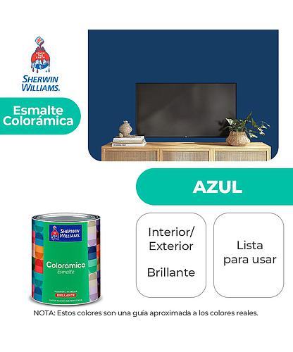COLORAMICA INT. Y EXT. BRILLO ESMALTE AZUL 1/4 SHERWIN Y82LSA1-1/4
