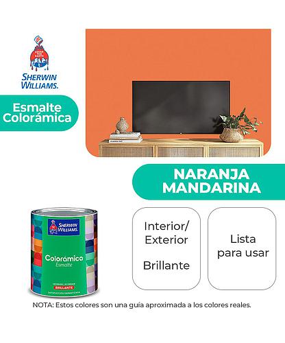 COLORAMICA INT./EXT. BRILLO ESMALTE NARANJA MANDARINA CLARO 1/4 SHERWIN Y82ESA6-1/4