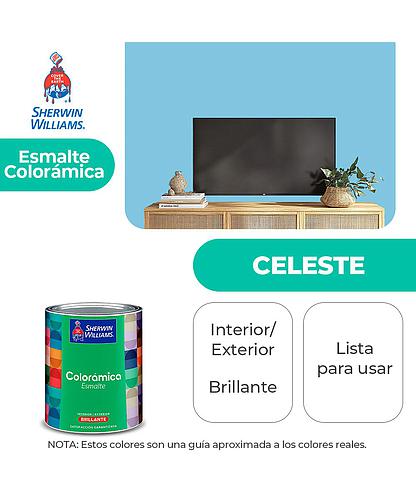 COLORAMICA INT./EXT. BRILLO ESMALTE CELESTE 1/4 SHERWIN Y82LSA2-1/4