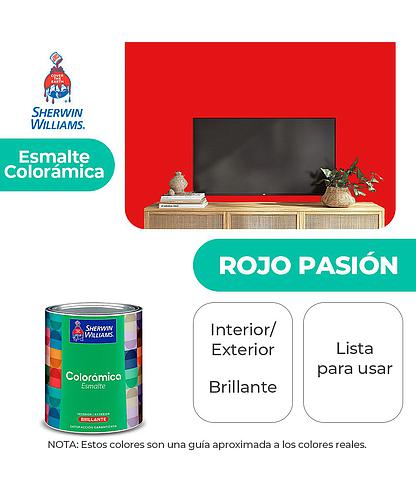 COLORAMICA INT./EXT. BRILLO ESMALTE ROJO PASION 1/4 SHERWIN Y82RSA3-1/4