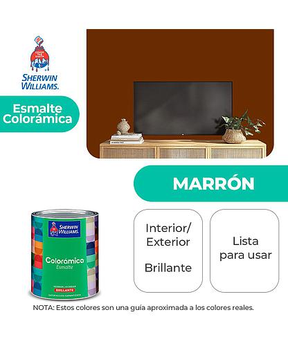 COLORAMICA INT./EXT. BRILLO ESMALTE MARRON 1/4 SHERWIN Y82RSA4-1/4