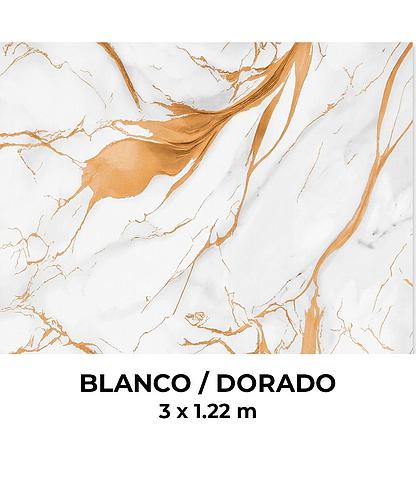 PANEL VINILICO CON ADHESIVO BLANCO/DORADO 3MTSX1.22MTS HP1005-3