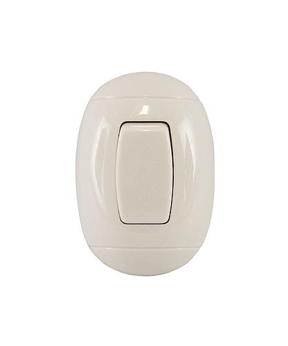 SWITCH SENCILLO INTEGRADO SUPERFICIAL MARFIL OVAL BTICINO P52