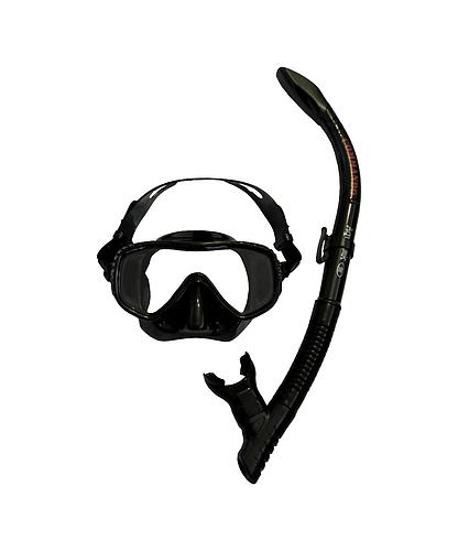 CARETA Y SNORKEL COMANDO AQU-AQC02B-BK