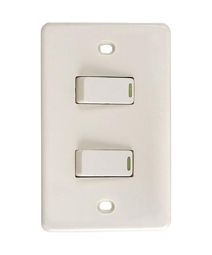 INTERRUPTOR DOBLE C/PLACA 2260 MARFIL