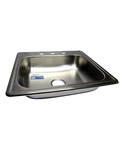 FREGADERO ACERO INOX 1 DEP. 25X22X6 PULG P-11185