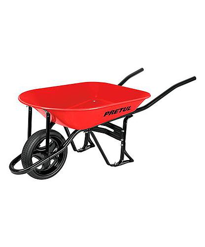 CARRETILLA RUEDA HULE 4.5 PIES CUBICOS PRETUL  25057