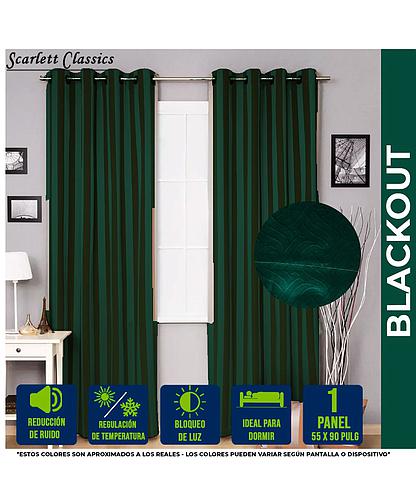 CORTINA P/ SALA 55X90PULG BLACKOUT EVERGREEN SCR-1690-EVER