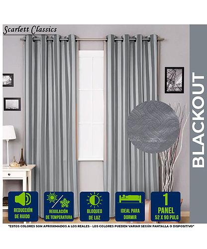 CORTINA P/ SALA 52 X 90PULG BLACKOUT DK. GREY KATE SCR-1694-DKGR