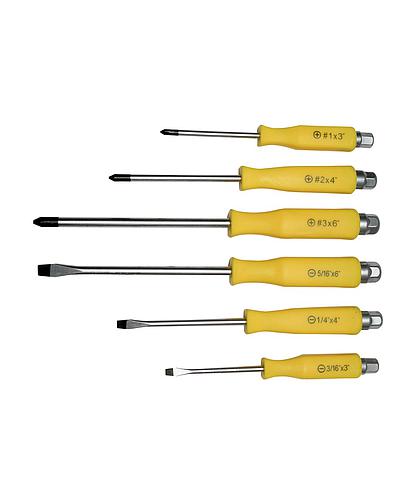 JGO. DESTORNILLADORES GOLPEO 6 PCS HM-2249