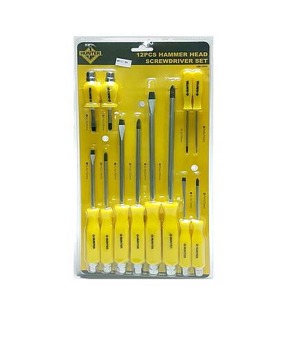 JGO. DESTORNILLADORES GOLPEO 12 PCS HM-2666 / DEG12SU