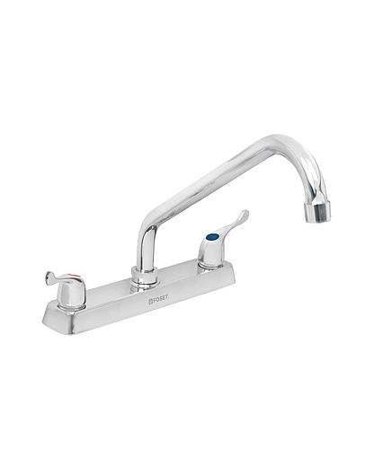 MEZCLADOR P/FREGADERO ACERO INOX. C/CARTUCHO CERAMICA 8 PULG. TRUPER/FOSET 49287