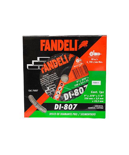 DISCO DIAMANTE FANDELI 9 PULG SEGMENTADO (SECO) 74007