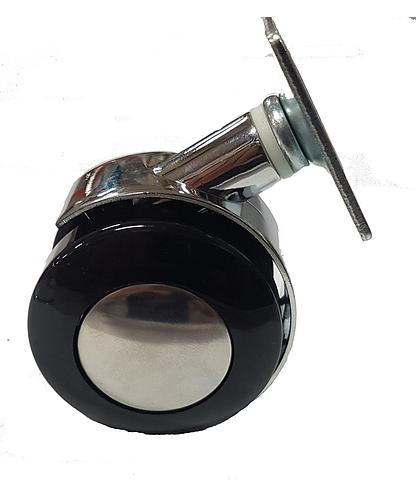 RODO P/MUEBLE SOPRANO PLUS NEGRO/CROMO 50MM (JGO 4) (NC)