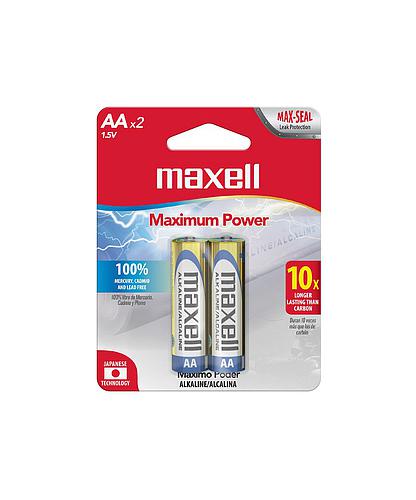 PILA ALCALINA DOBLE A 1.5V MAXELL AA-2BP (2 PACK)