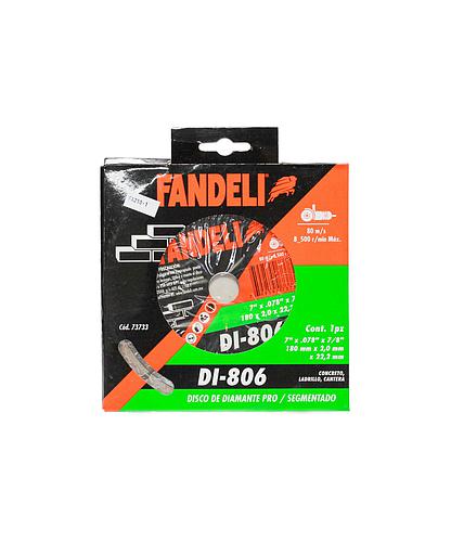 DISCO DIAMANTE FANDELI 7 1/4 PULG SEGMENTADO (SECO) 73733