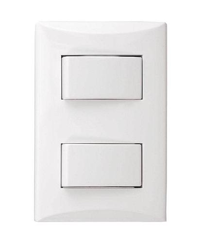 INTERRUPTOR PLATA DOBLE C/PLACA BLANCO 1004