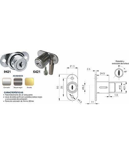 CERRADURA P/MUEB. SOPRANO DORADO 6502-0802-33