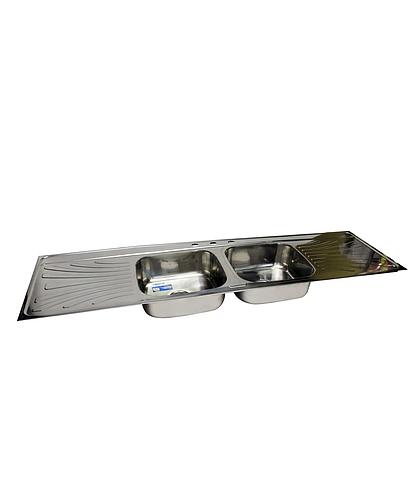 FREGADERO ACERO INOX 2 DEP 2 ESC. 1.80X0.50MTS P-11585