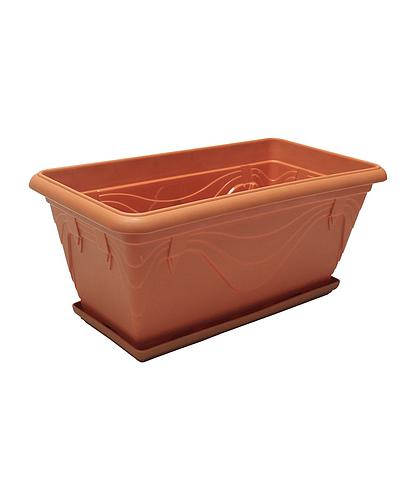 MACETERO RECTAN. PLASTICO C/BASE 18 CMS WPB