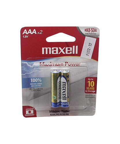 PILA ALCALINA TRIPLE A 1.5V MAXELL AAA-2BP (2 PACK)