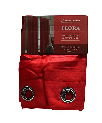 CORTINA P/SALA 55X90 PULG ROJO COL. FLORA SCR-1098-RED