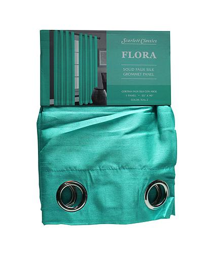 CORTINA P/SALA 55X90 PULG TEAL COL. FLORA SCR-1571-TEAL2