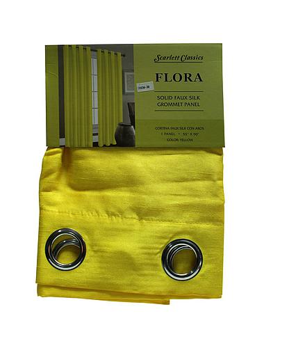 CORTINA P/SALA 55X90 PULG AMARILLO COL. FLORA SCR-1308-YEL