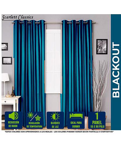 CORTINA P/SALA BLACKOUT AMANDA 52 X 90 TEAL NV-888