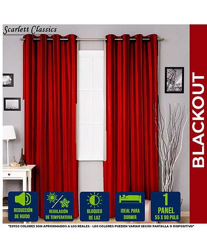 CORTINA P/SALA BLACKOUT AMANDA 52 X 90 ROJO NV-887