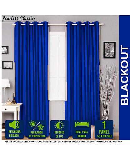 CORTINA P/SALA BLACKOUT AMANDA 55 X 90 PULG AZUL NV-973