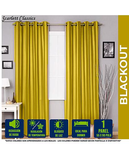 CORTINA P/SALA BLACKOUT AMANDA 55 X 90 PULG AMARILLO NV-974