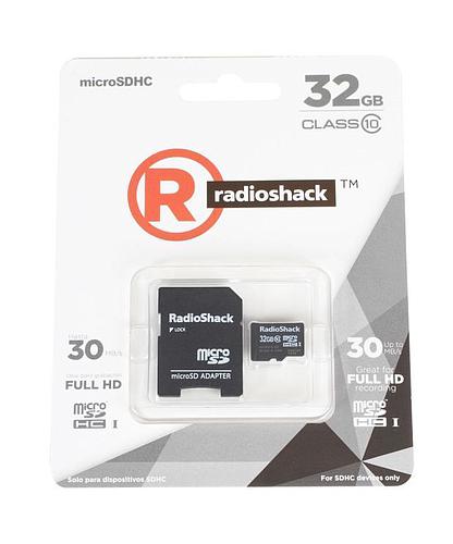 MEMORIA MICRO SD CLASE 10 C/ADAPTADOR 32GB RADIOSHACK 4401118