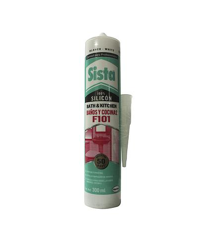 SELLADOR SILICON BAÑOS Y COCINA BLANCO 300ML F101 SISTA