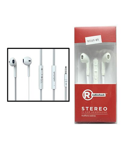 AUDIFONOS ESTEREO C/MICROFONO 3.5MM BLANCO RADIOSHACK 3304235