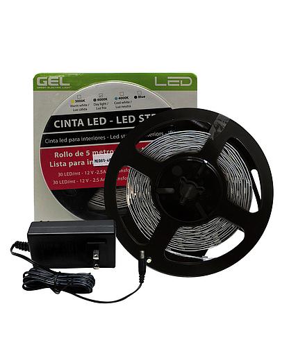 TIRA LED C/TRANSFORMADOR 12V 5M 64014-DL-TRANS