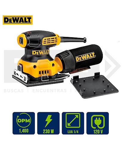 LIJADORA ORBITAL DE PALMA 1/4 DE LIJA 230W C/BOLSA DEWALT DWE6411-B3